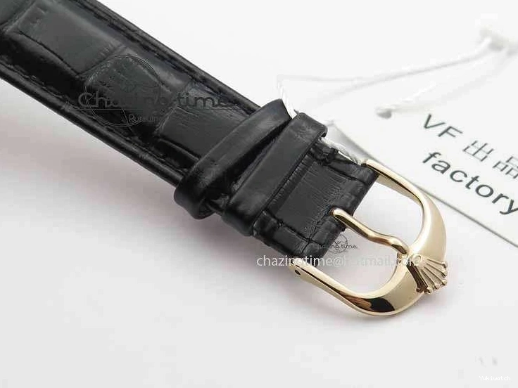 Black RG A3165 Dial Leather Date On Stick Best Edition Strap VF Cellini Markers Black 0708